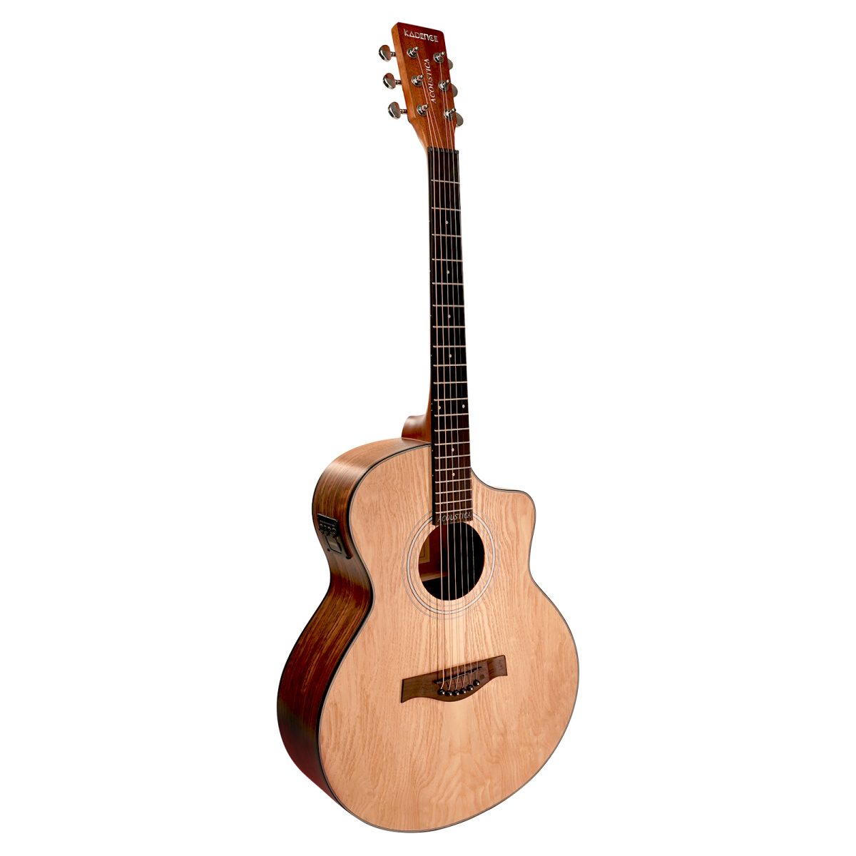 Kadence A06EQ-N Acoustica 40" Electro Acoustic Guitar | Grand Auditorium Cutaway | Ash Wood | Built-in Pickup + 2 Band EQ | Comes with Bag | Includes Learning Course - Image 3
