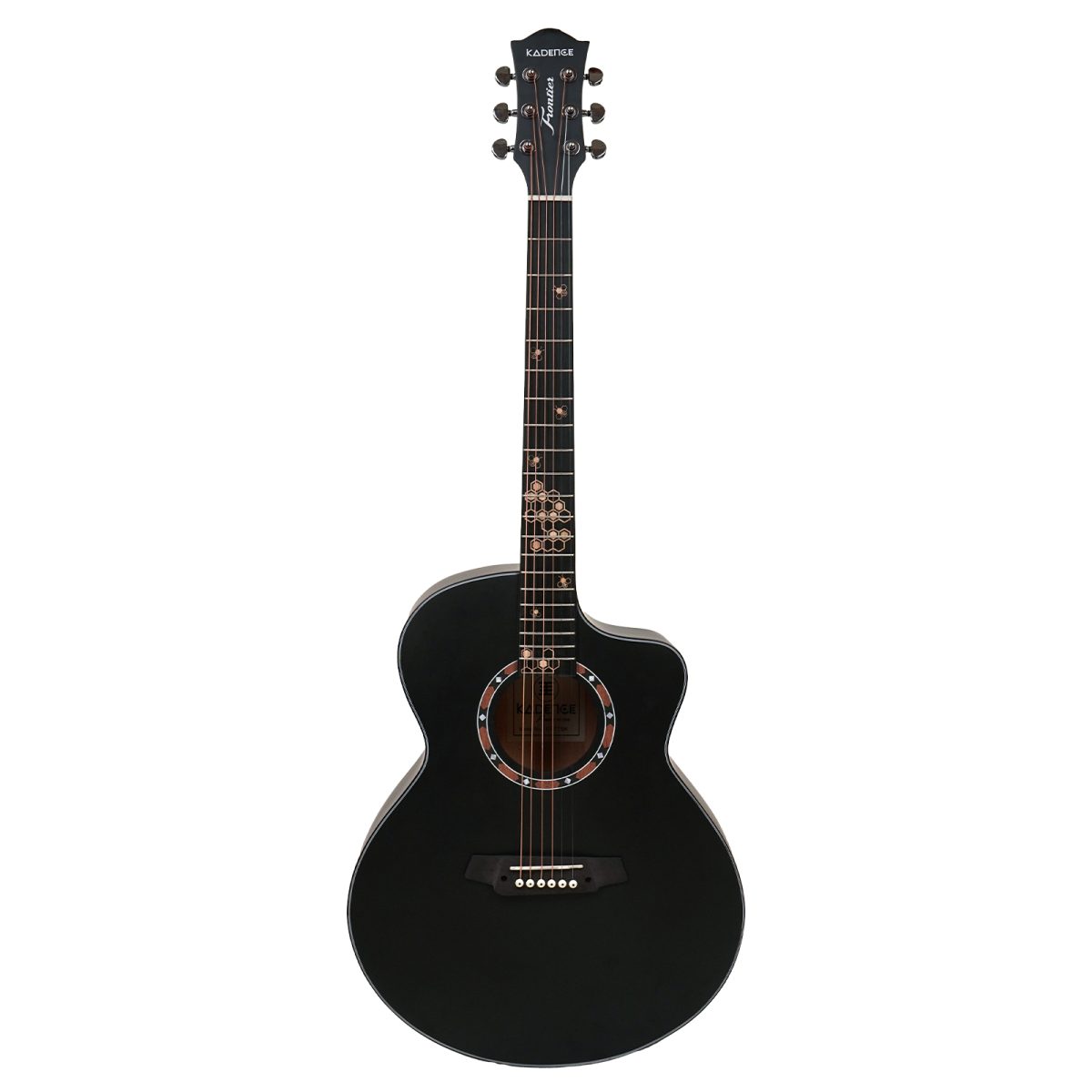 Kadence FR77BK Frontier 40" Acoustic Guitar | Grand Auditorium Cutaway | Special Fret Inlays | Spruce Wood | Comes with Bag | Includes Learning Course - Image 3