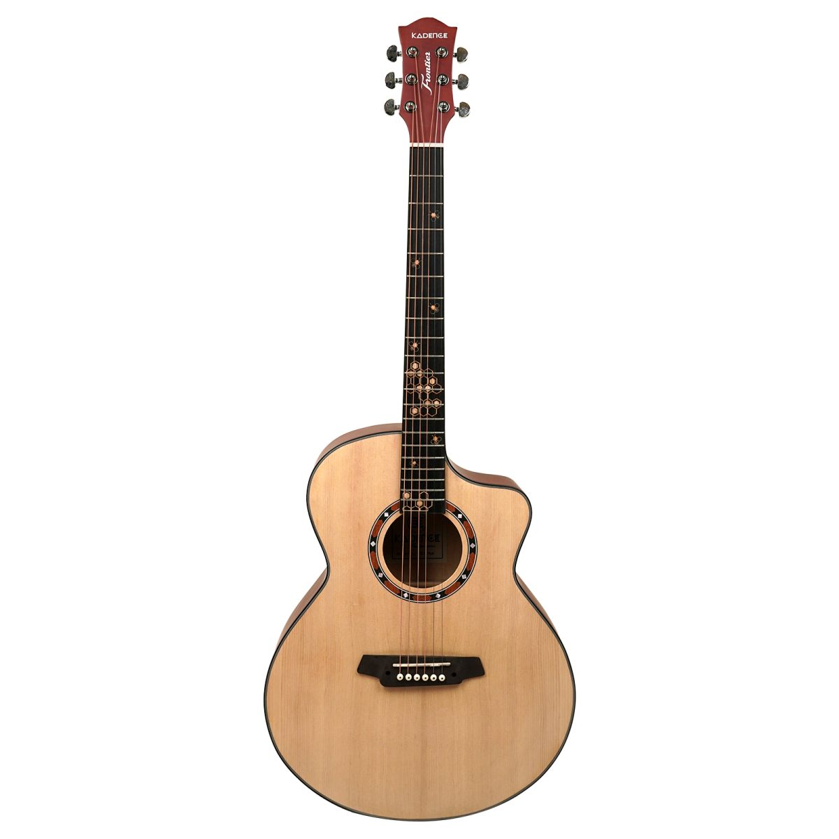 Kadence FR77NA Frontier 40" Acoustic Guitar | Grand Auditorium Cutaway | Special Fret Inlays | Spruce Wood | Comes with Bag | Includes Learning Course - Image 3