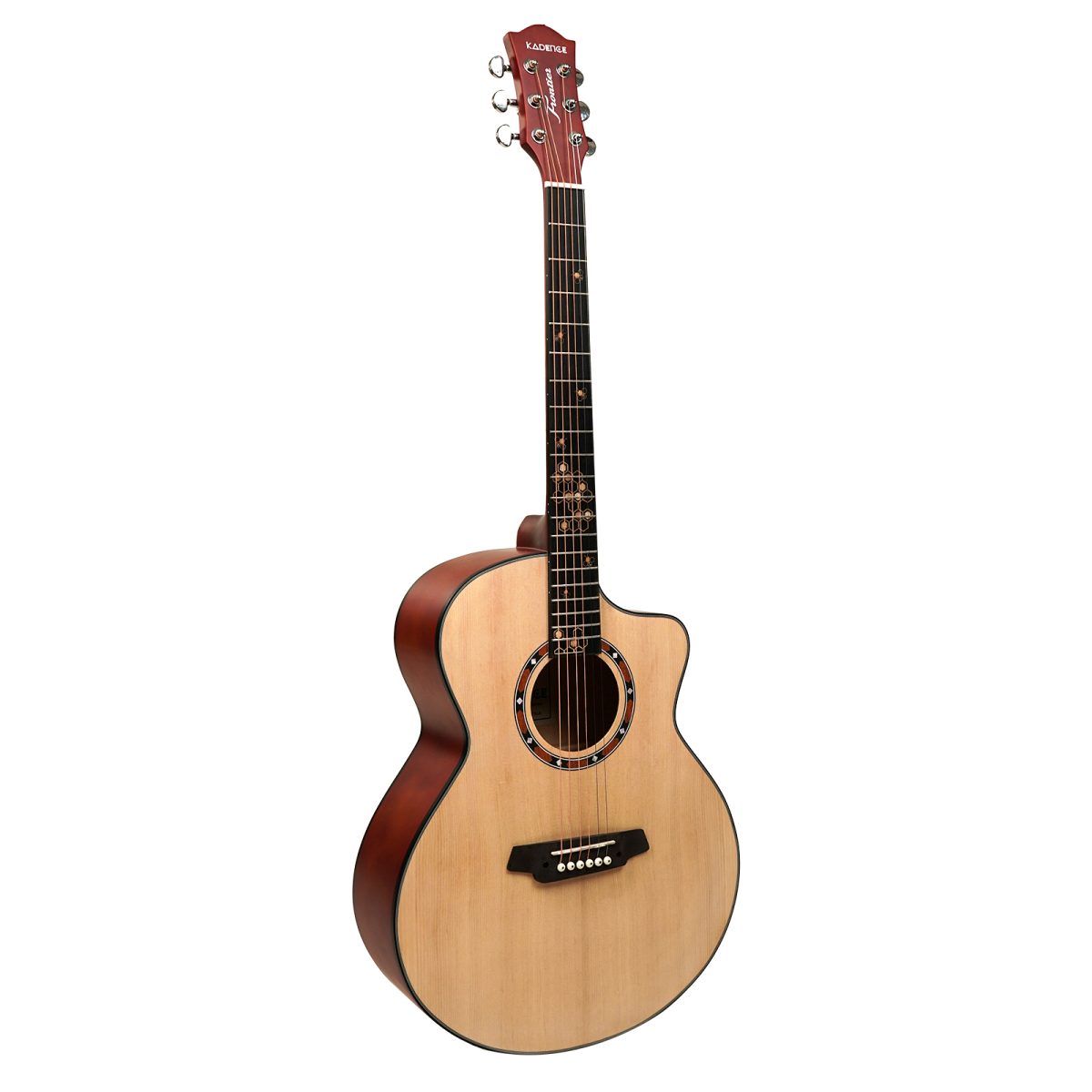 Kadence FR77NA Frontier 40" Acoustic Guitar | Grand Auditorium Cutaway | Special Fret Inlays | Spruce Wood | Comes with Bag | Includes Learning Course - Image 4