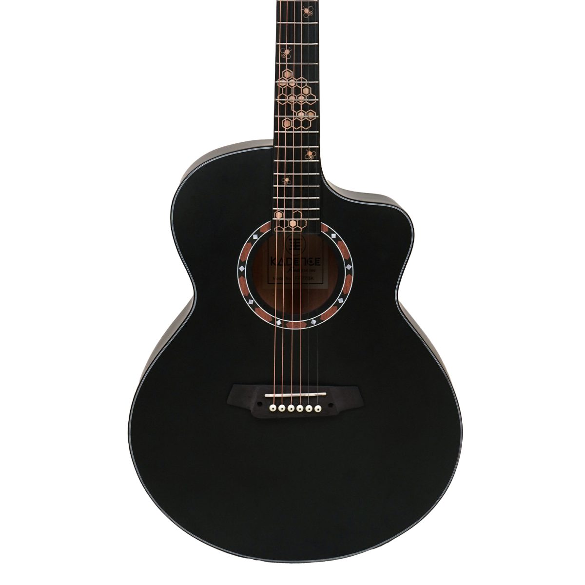 Kadence FR77BK Frontier 40" Acoustic Guitar | Grand Auditorium Cutaway | Special Fret Inlays | Spruce Wood | Comes with Bag | Includes Learning Course - Image 5